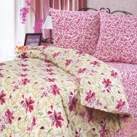 Постельное белье "Николь" (2-х спальный КПБ, бязь, наволочки 70х70) артикул 6369a.