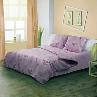 Постельное белье "Крокусы" (1,5 спальный КПБ, хлопок, наволочки 70х70), рисунок 2657/1+3358/1 артикул 6425a.