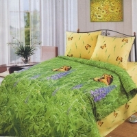 Постельное белье "Лугана" (1,5 спальный КПБ, бязь, наволочки 50х70) артикул 6433a.