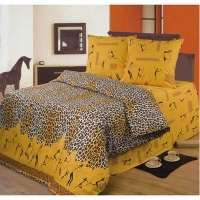 Постельное белье "Зимбабве" (1,5 спальный КПБ, soft cotton, наволочки 70х70) артикул 6454a.