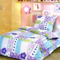 Постельное белье "Цветы" (1,5 спальный КПБ, бязь, наволочка 70х70) артикул 6463a.